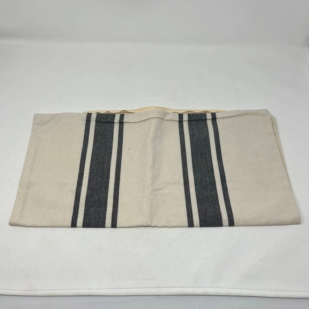 Hobby Lobby Farmhouse Grain Sack Stripe Cotton Throw Pillow Cover 18x18 Cream